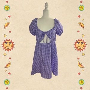 H&M Gingham Purple Mini dress
